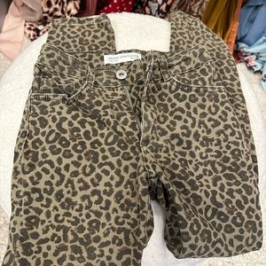 Girls leopard print jeans